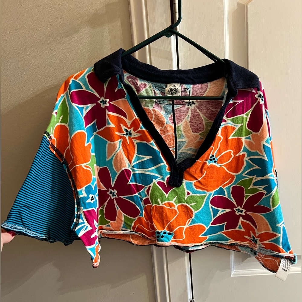 Free People We the Free Cropped Floral Top- Gently Worn X-Large